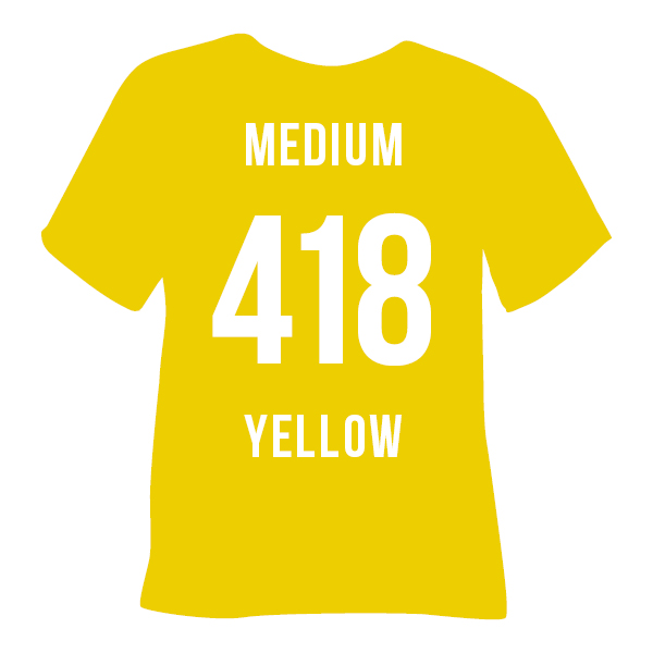 418 medium yellow жовта середня Термоплівка 418 MEDIUM YELLOW середньо-жовта Poli-Flex Premium - Зображення 1
