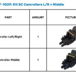 KIT-1029: KIT SC CAMROLLERS L/R + MIDDLE — Кам-ролики (лівий/правий + середній) SummaCut D Series