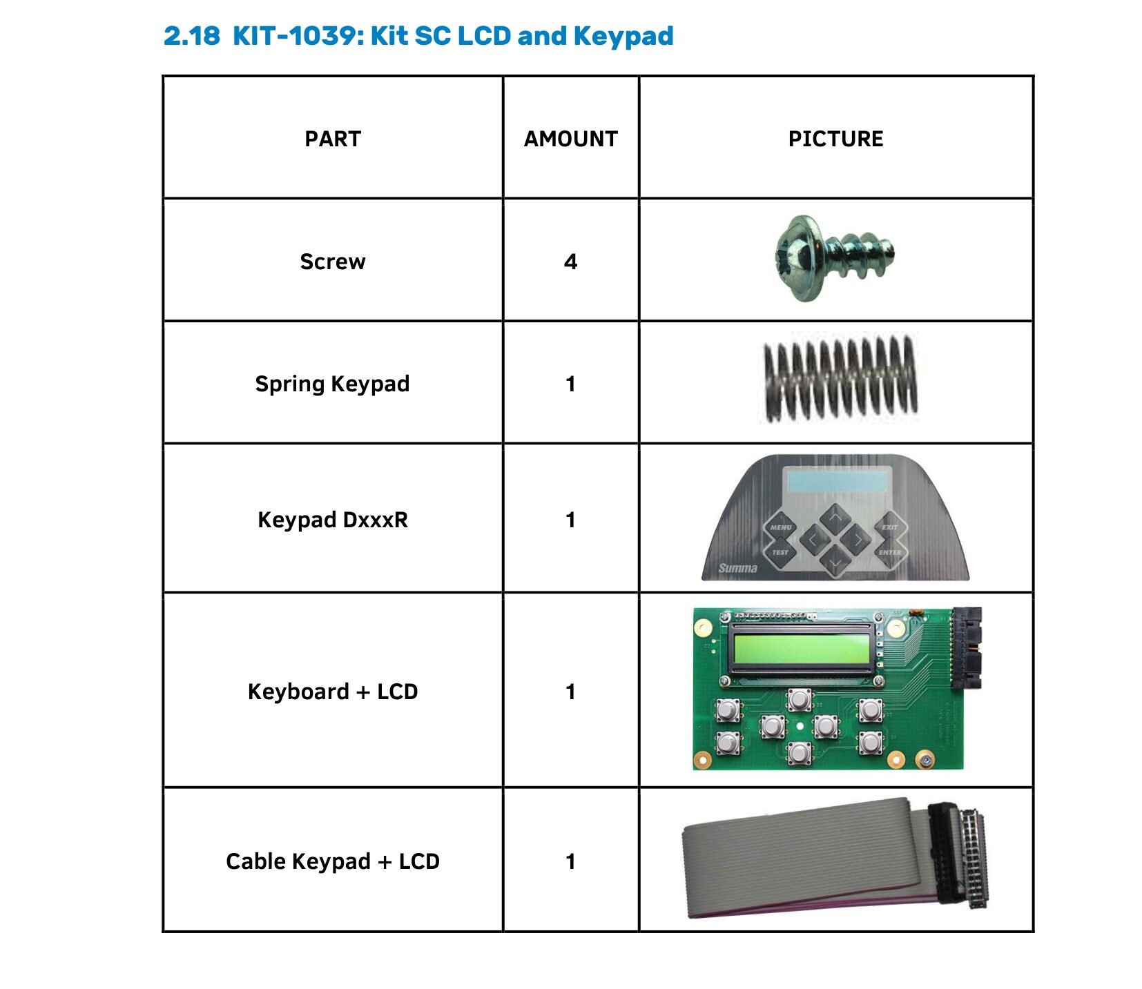 KIT-1039 KIT-1039: KIT SC LCD AND KEYPAD — РК-дисплей та клавіатура SummaCut D Series - Зображення 1